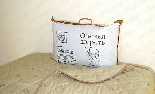 Одеяло Люкс Эконом (шерсть овечья) облегченное, 2х-спальное артикул 2204